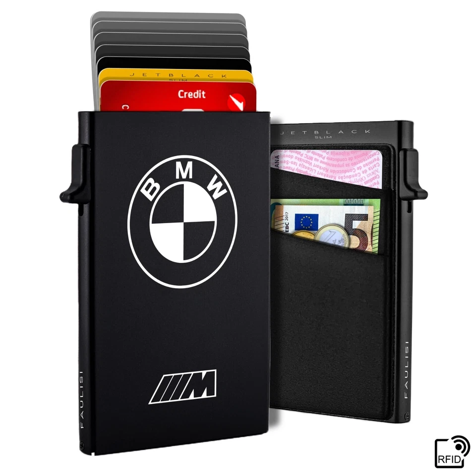 Portafoglio Uomo Porta Carte di Credito RFID Sottile Slim Gadget BMW M Sport M3 - Immagine 1 di 4