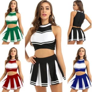 Damen Set Tennis Outfit Tanzanzug Crop Top Halloween Performance Ärmellos - Bild 1 von 59