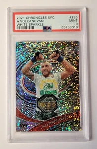 2021 Panini UFC Alexander Volkanovski Chronicles Spectra White Sparkle PSA 9 SSP - Picture 1 of 2