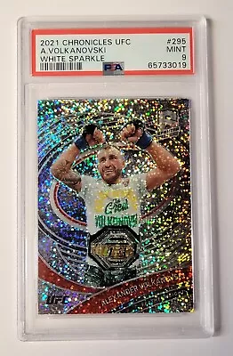 2021 Panini UFC Alexander Volkanovski Chronicles Spectra White Sparkle PSA 9 SSP - Image 1 of 2