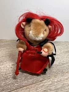 Gemmy Danzante Hámster Canta Diablo Disfrazado Capa Roja Cabello Rojo Horca Funciona - Imagen 1 de 5