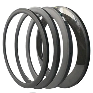 700C Road Bike Rims Carbon Clincher Wheels 20/30/38/45/50/55/60/75/88mm Depth - Picture 1 of 18