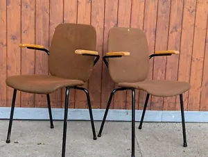 60er Sessel Vintage Armlehner Metall 60s Lehnstuhl Danish Schreibtisch Stuhl 1/2 - Bild 1 von 12
