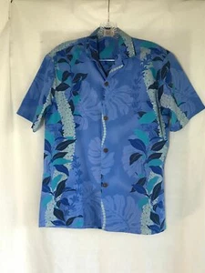 Camicia hawaiana Royal Creations blu plumeria taglia small made in usa camp golf - Foto 1 di 3