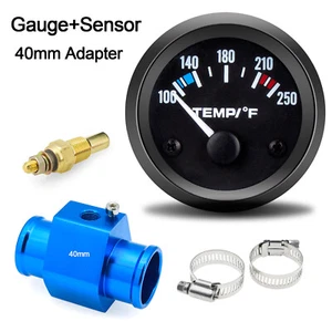 52mm Digital Water Temperature Gauge Car Racing 100-250℉ W/ 40mm Sensor Adapter - Picture 1 of 15