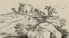 Antique Master Print-LANDSCAPE-EARLY LITHOGRAPHY-RUIN-HILL-Aglio-1831