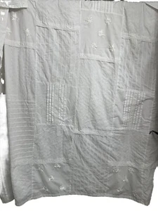 Cottagecore Vintage Ösen bestickt Band Patchwork gefüttert Duschvorhang Baumwolle - Bild 1 von 16