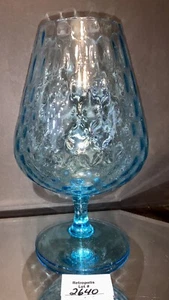 EMPOLI Italy AQUA BLUE OPTIC ART GLASS VASE Vintage - Picture 1 of 12