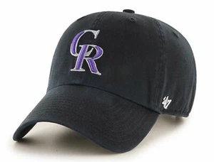 Colorado Rockies '47 Clean Up Adjustable Cotton Hat- BLACK MLB ~FREE SHIP - Picture 1 of 2