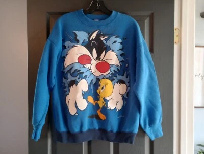 Suéter Looney Tunes Años 90 Silvestre el Gato Piolín Pájaro De Colección Grial Warner Bros Usado en Excelente Condición Foto 1 de 4