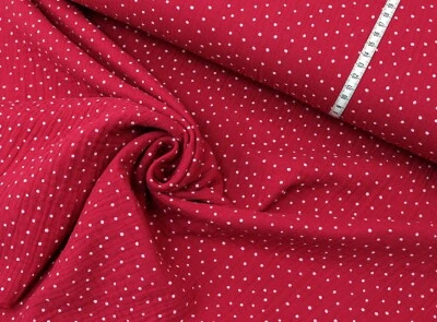 MUSSELIN Stoff Double Gauze Bluse Kleid Tücher Tupfen auf WINE EUR 10,98/m - Bild 1 von 2