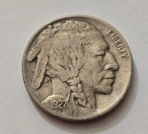 Philadelphia Indian Head Buffalo Nickel 1927 - Imagen 1 de 2