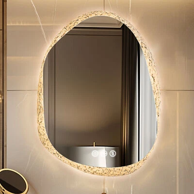 Irregular LED Bathroom Wall Mirror with Backlit Antifog Clear-crystal Edge Decor - image 1 of 4