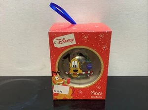 Disney Christmas Glass Bauble Collectable Hanging Ornament Boxed Gift Pluto NEW - Picture 1 of 6