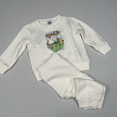 Polo Ralph Lauren Baby Girls 18M Polo Bear Outfit Long Sleeve Shirt & Pants - Image 1 of 4