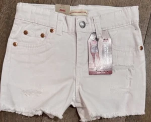 Levi's SHORTS Girlfriend Shorty Shorts Girls sz 6 stretch adjustable waist NEW! - Picture 1 of 12