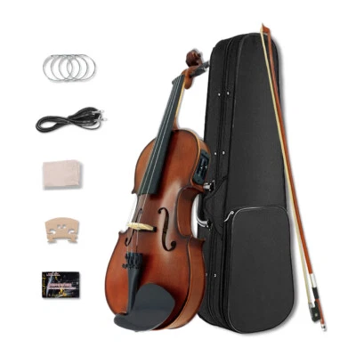 Left hand 4/4 Electric Violin 4 String violin kit with case,bow Maple Spruce - Image 1 of 4