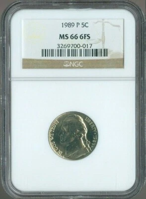 1989 P Jefferson Nickel NGC MS66 FS Quality - Image 1 of 2