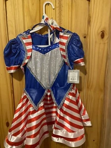 Kids Americana Dress w Blue Headband Patriotic Costume XS July 4th Indep. New. - Picture 1 of 5