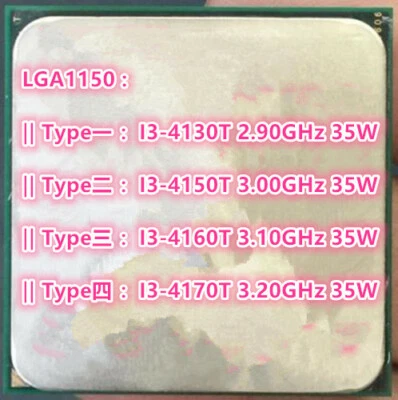 INTEL Dual-Core I3-4130T I3-4150T I3-4160T  I3-4170T LGA1150  35W Desktop CPU - Image 1 of 4