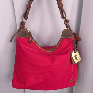 Womens Handbag Red Nylon Satchel Tote Shoulder Bag Casual Travel Utility Basic - Picture 1 of 22