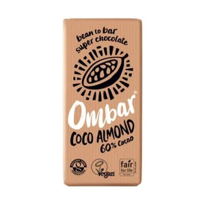 💚 2 x Ombar Coco Almond 60% Cacao Chocolate Bar 70g - Picture 1 of 1