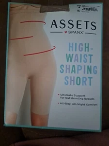 Assets by Spanx Women's High Waist Mid-Thigh Shaping Shorts Nude Sz 4 - Picture 1 of 4
