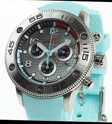 HELIX 男式 OKTO 计时码表 瑞士 300M 潜水手表 全新 银色 蓝色 HX485-03L07S — 第 1/3 张图片