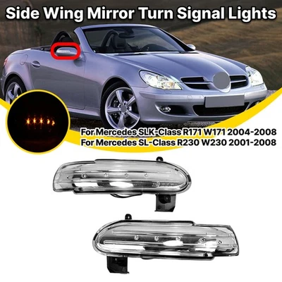 Luces LED de espejo retrovisor lateral intermitente para Mercedes Benz SL SLK Clase R171 W171 W230 Foto 1 de 4