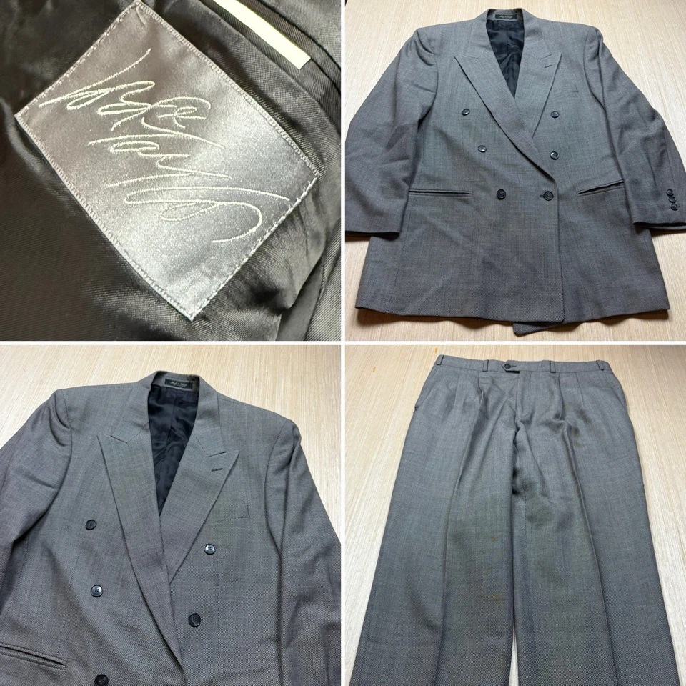 Костюм двубортный мужской Lord & Taylor черно-белый куртка 44 брюки 36x31 винтажный - Изображение 1 из 4