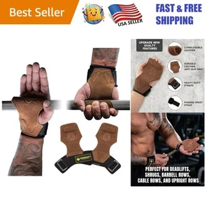 Cinghie per Sollevamento Pesi in Pelle con Cuscino Passante da Polso per Uomo - Foto 1 di 8