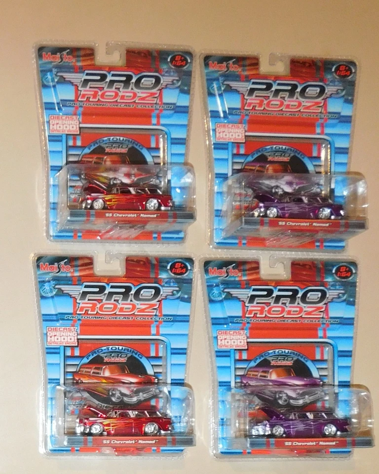 2006 Maisto - Pro Rodz - Lot of 4 - '55 Chevrolet Nomad - Red & Purple - Image 1 of 1