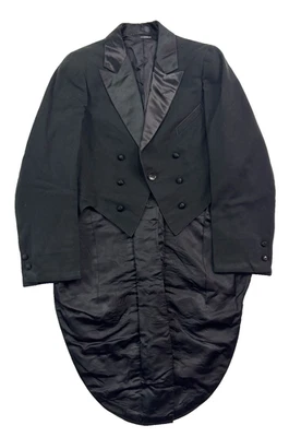 Abrigo de Mañana Corte Negro 34S Esmoquin Weber & Heilbroner De Colección Años 20 30 Foto 1 de 4