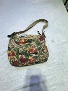 Jamaica Bay Floral Leopard Print Canvas Women's handbag Multi 5 Zip - Picture 1 of 12