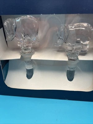 Набор из 2 винных пробок Towle Elephant Crystal сделано в Австрии новые в коробке. - Изображение 1 из 4