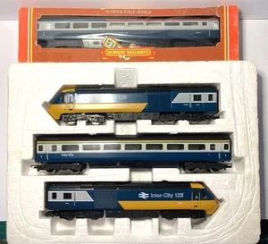Hornby HST 125 BR Blue Grey Livery With LED Directional Headlights/Coach Lights - Picture 1 of 9