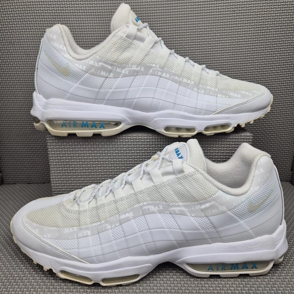 Nike Air Max 95 Ultra Trainers UK 12 Men's White Blue Running Shoes DM2815-100 - Image 1 of 4
