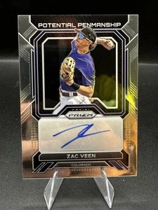 Panini Prizm Potential Penmanship #13 2023 Zac Veen Auto Rockies - Imagen 1 de 2