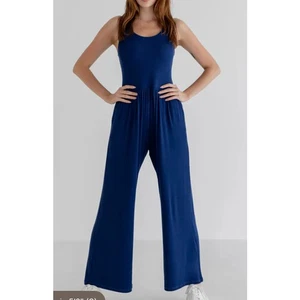 IMBŌDHI Jumpsuit blau gerippt Größe M - Bild 1 von 10