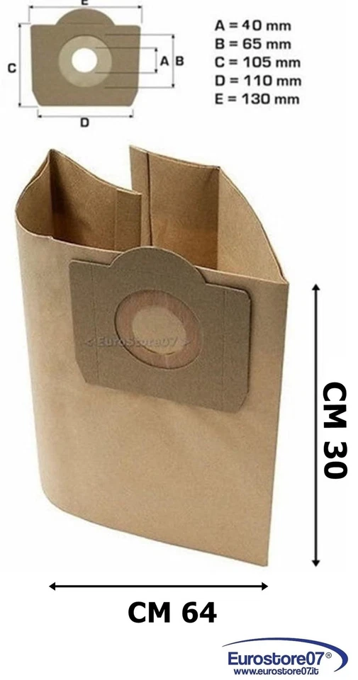 EUROSTORE07 5 SACCHETTI ASPIRAPOLVERE BIDONE KARCHER ROWENTA HOOVER CALOR AQUAVAC RW 18