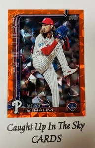 2025 Topps Serie 2 Matt Strahm Naranja Diamonte #16/25 Phillies Colgador Exclusivo - Imagen 1 de 2