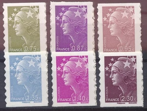 Briefmarke Frankreich selbstklebend 486/491 ** Marianne de Lamouche - Bild 1 von 1