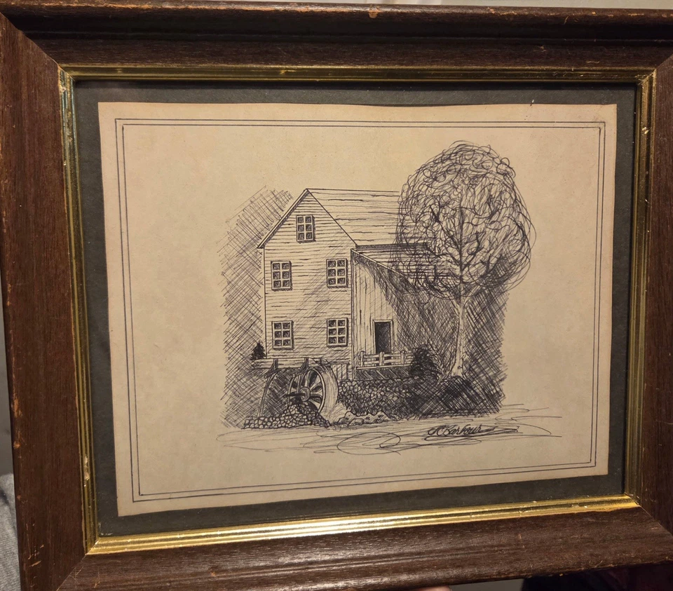 Original Sketch Art Drawing Signed Framed - Image 1 of 3