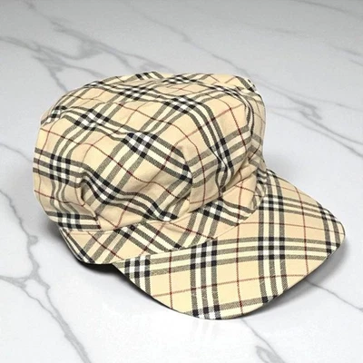 BURBERRY LONDON Cap Casquette Nova Check Beige Cotton For Women From Japan - Photo 1/4