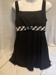 Vestido Traje de Baño It Figures Talla 18W Muslos Delgados Negro Vestido de Baño - Imagen 1 de 13