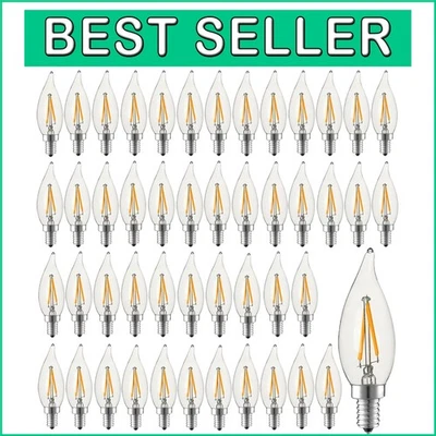 Dimmable Warm White E12 Candle Bulbs - 2W Clear Design, Long Life 20,000 Hours - Image 1 of 4