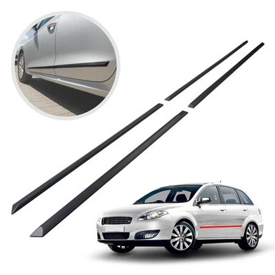 para Fiat Croma II (194) 2005-2011 Molduras de las puertas laterales Negro Mate - Imagen 1 de 4