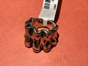 NEU Sterlingsilber breites Band Modernist Biker gewellte Form RING GRÖSSE 8 - 10gr - Bild 1 von 7
