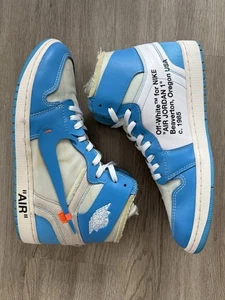 Size 13 Off White x Air Jordan 1 Retro High OG UNC University Blue AQ0818-148 - Picture 1 of 11
