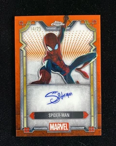 2024 Topps Marvel Cromo Spider-Man Autografo Arancione Rifrattore 14/25 - Foto 1 di 11